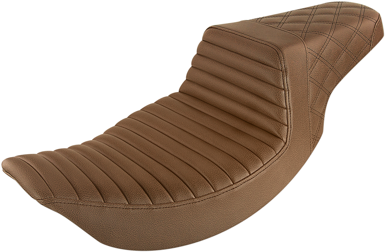 SADDLEMEN Step Up Seat - Tuck and Roll/Lattice Stitched - Brown 897-06-176BR