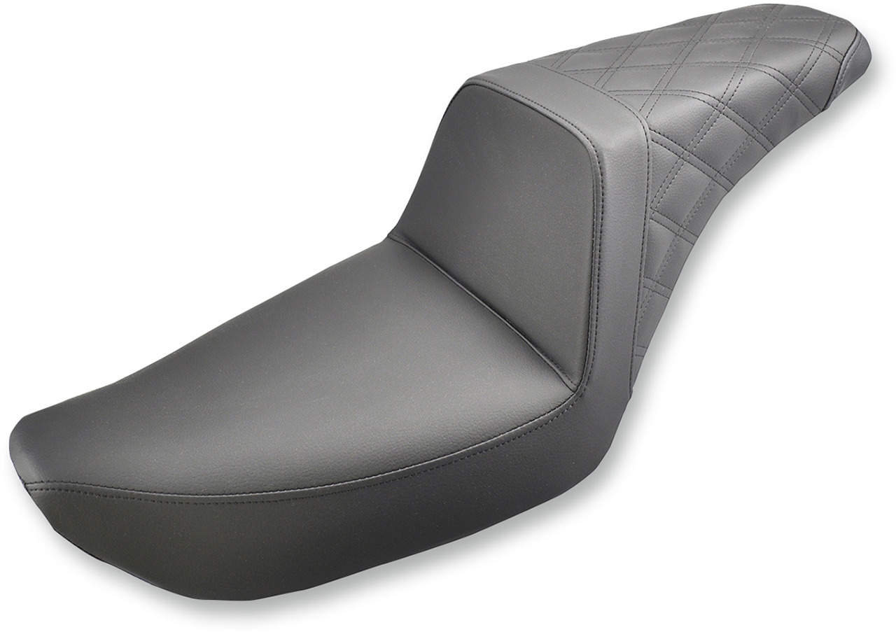 SADDLEMEN Step Up Seat - Rear Lattice Stitched - Dyna 804-04-173
