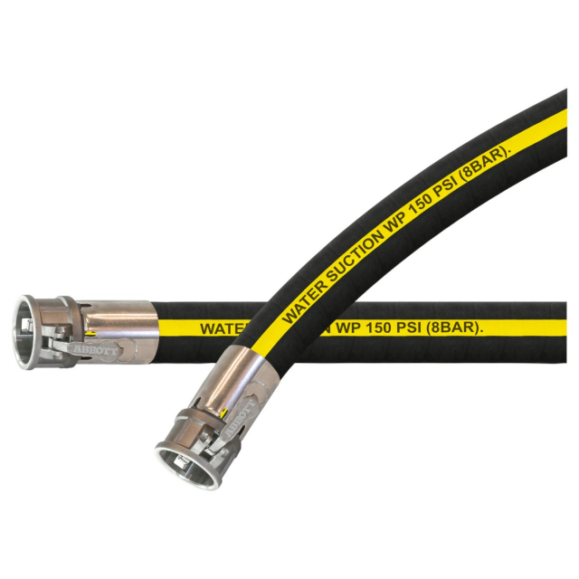 Abbott Rubber 1210-32-CC-SS/10 2" x 10 Ft Rubber Water Suction Hose