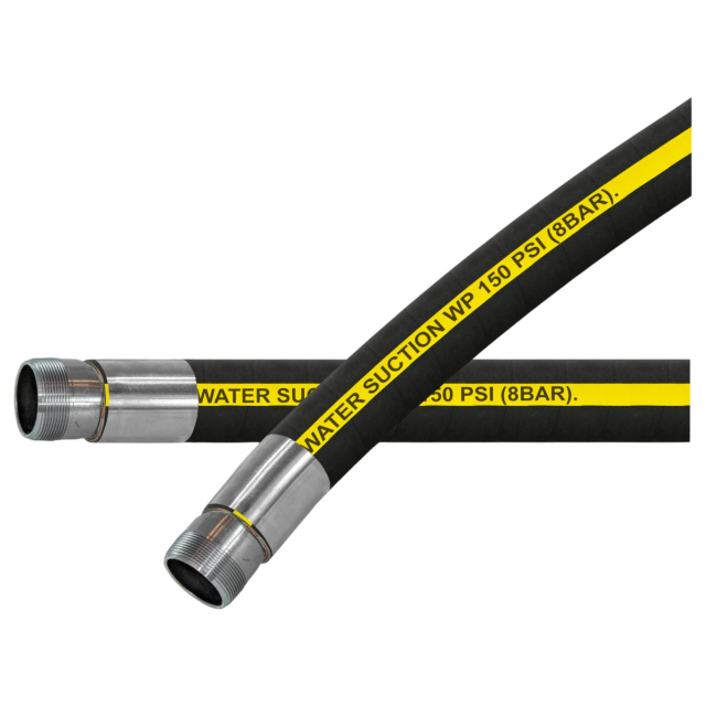 Abbott Rubber 1210-32-NN-SS/6 2" ID x 6 Ft Rubber Water Suction Hose