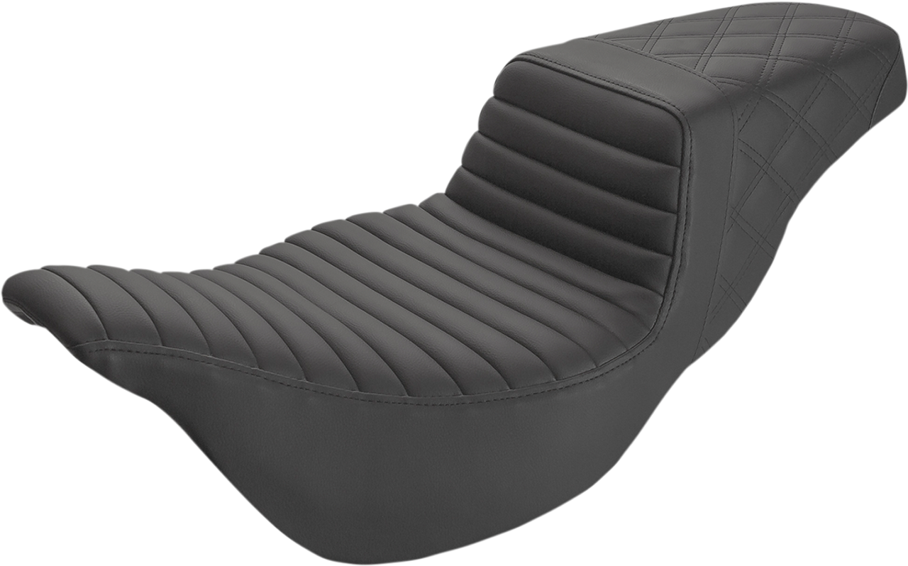 SADDLEMEN Step Up Seat - Tuck and Roll/Lattice Stitched - FLH 808-07B-176E