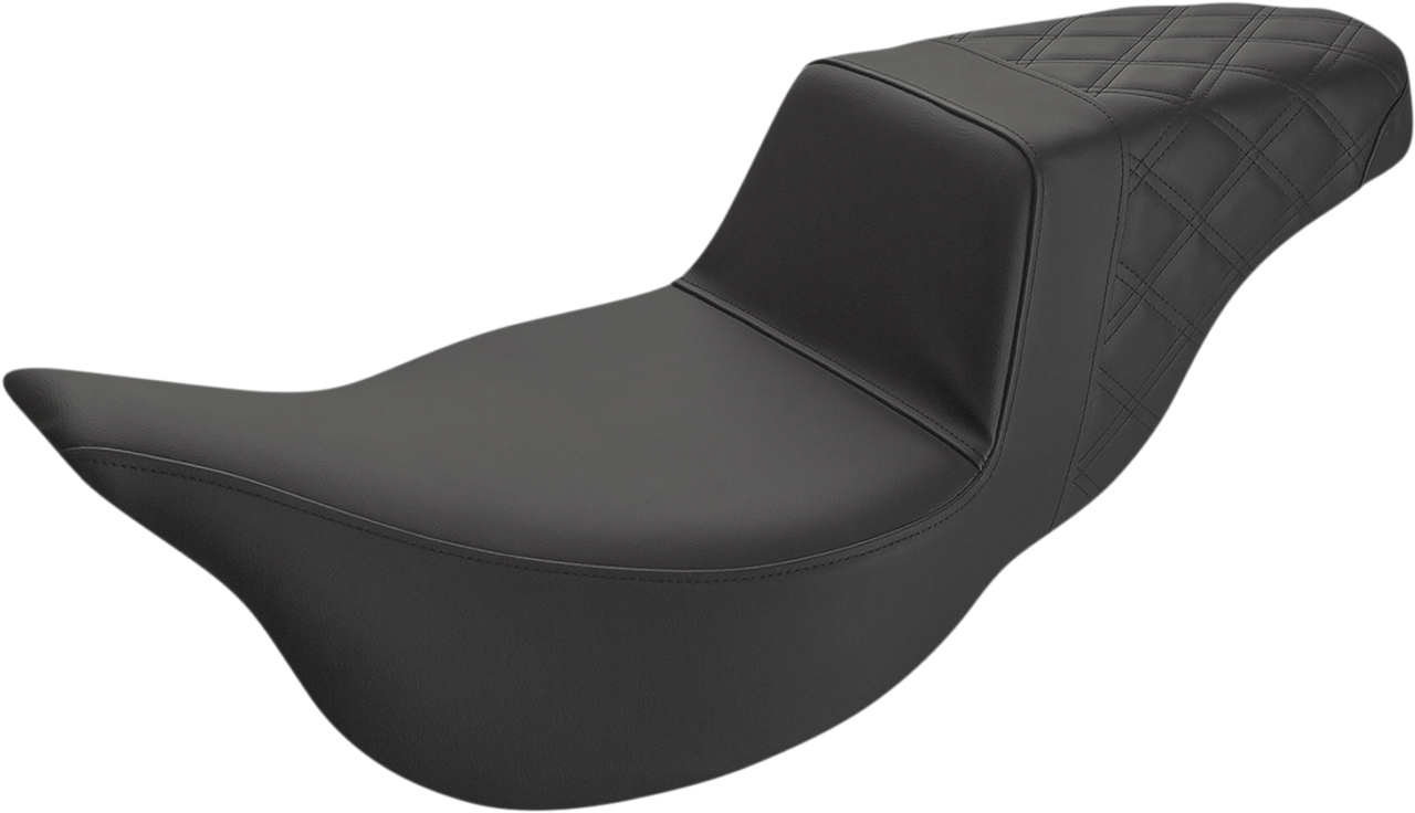 SADDLEMEN Step Up Seat - Rear Lattice Stitched - FLH 808-07B-173E