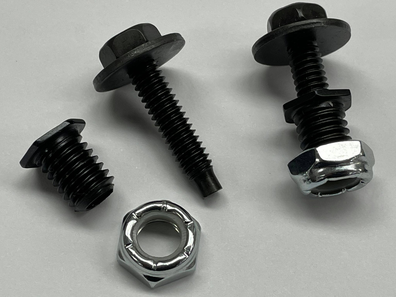 Steel Body Bolts with Threaded Nut Inserts and Nylon Locking Nuts - 1/4-20 Fasteners
