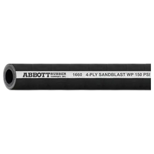 Abbott Rubber 1660-0750-25 3/4" x 25 Ft 4-Ply Black Sandblast Hose