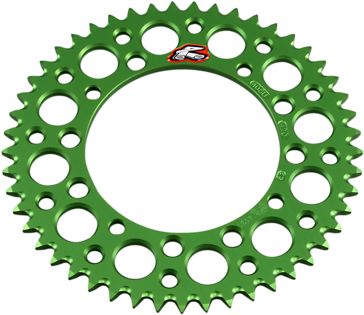Renthal 49-Tooth Green Aluminum Rear Sprocket for Kawasaki KX65 408U-420-49GEGN