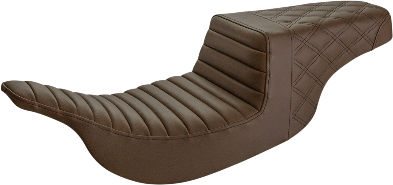 SADDLEMEN Step Up Seat - Tuck and Roll/Lattice Stitched - Brown 897-07-176BR