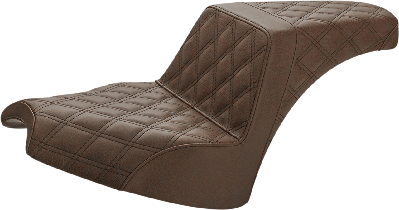 SADDLEMEN Step Up Seat - Driver/Passenger Lattice Stitch - Brown I21-04-175BR