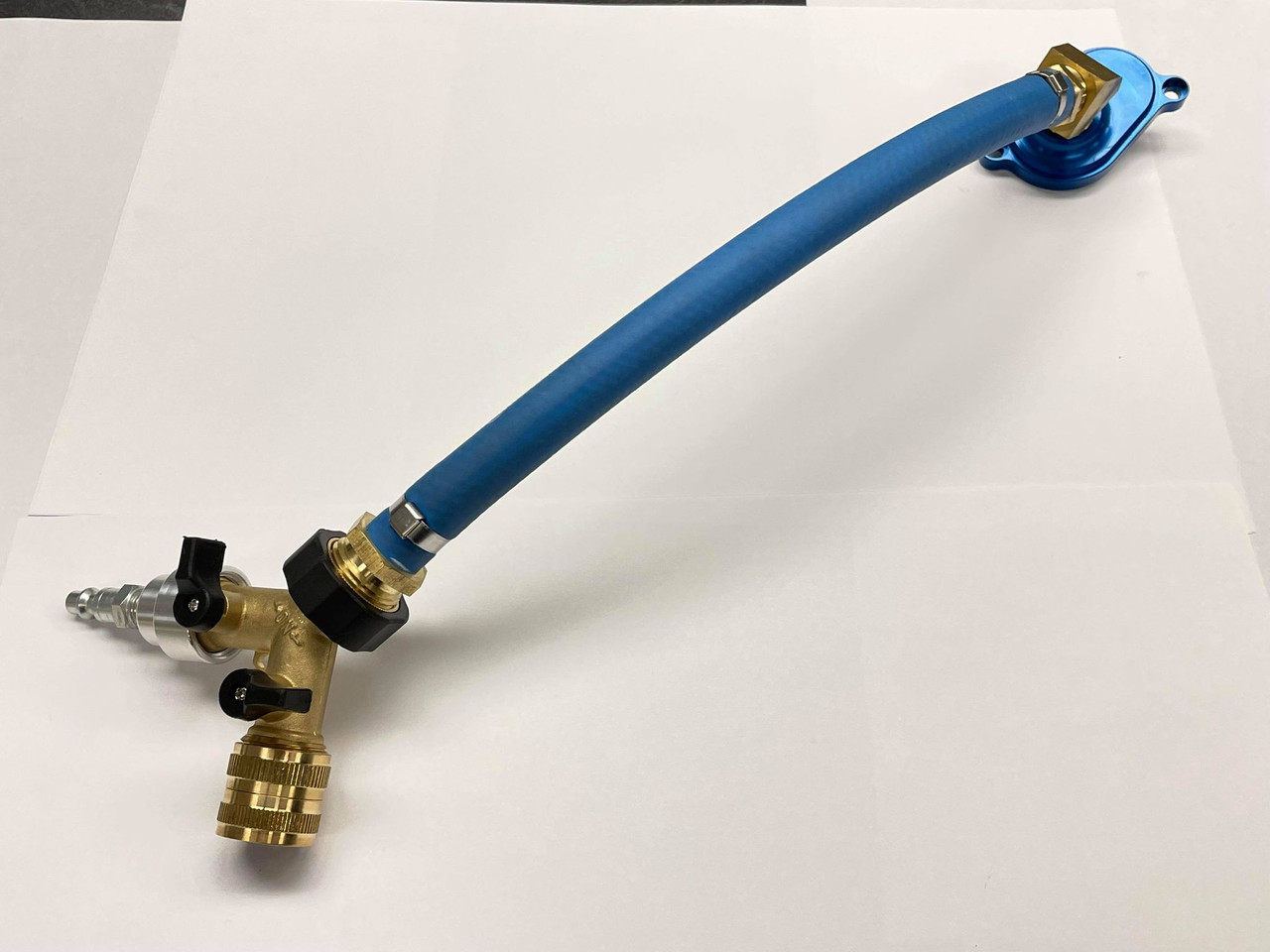 6.0L POWERSTROKE OIL COOLER FLUSH KIT w/ AIRPORT (with aluminum, anodize adapter)