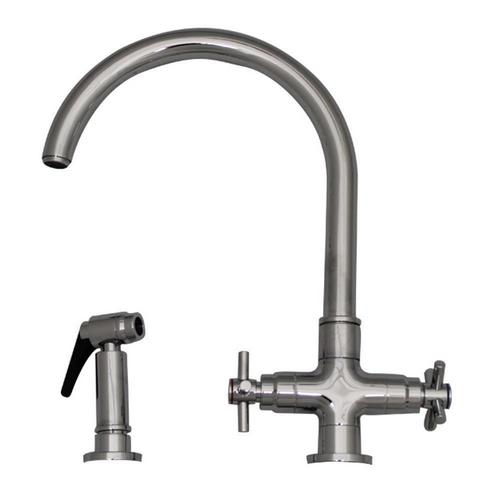 Whitehaus 3-03954CH85-C Faucet with Gooseneck Swivel Spout