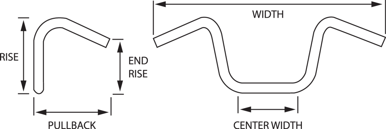 DRAG SPECIALTIES Handlebar - Ape Hanger - 16" - TBW - Chrome 0601-1222