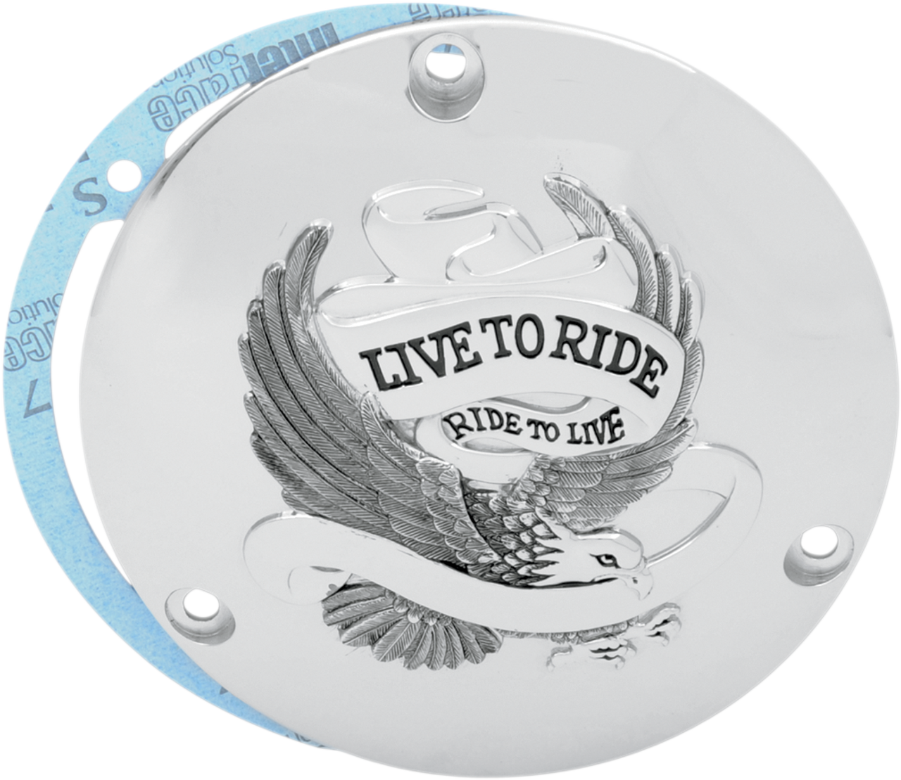 DRAG SPECIALTIES 3 Hole Chrome Live to Ride Derby Cover 33-0010CA