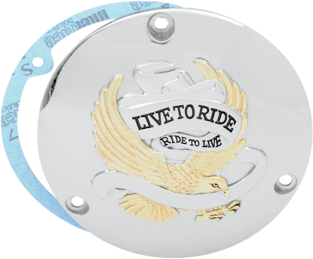 DRAG SPECIALTIES 3 Hole Gold Live to Ride Derby Cover 33-0010DA