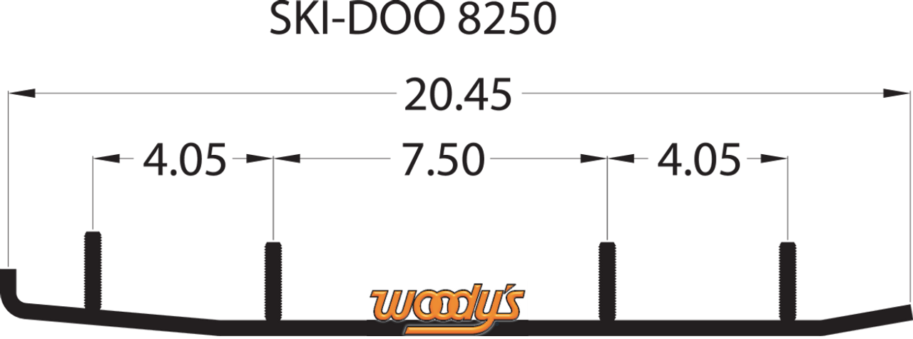 Woody's Top-Stock Hard Surface Bar 4" 60° Ski-Doo Formula Z 670 1999 HSD-8250