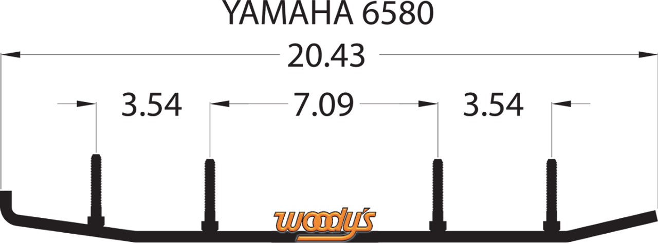 Woody's Top-Stock Hard Surface Bar 4" 60° Yamaha Apex 2010-2013 HSY-6580