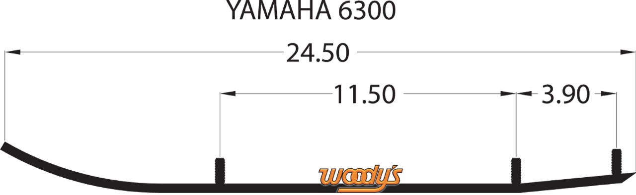 Woody's Trail Blazer IV Flat-Top 6" 60° Carbide Runner for Yamaha Exciter 570 1988-1990 TYV4-6300