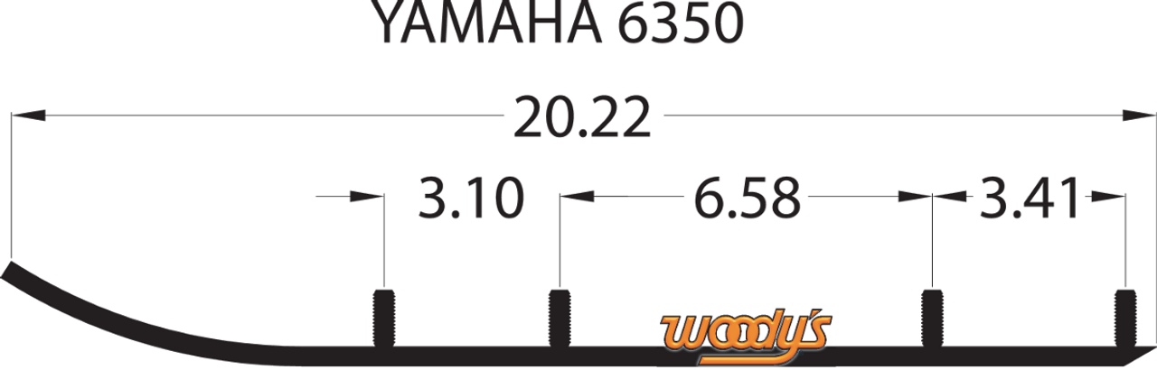 Woody's Trail Blazer IV Flat-Top 6" 60° Carbide Runners for Yamaha VX600 VMAX 600 1994-1996 TYV4-6350