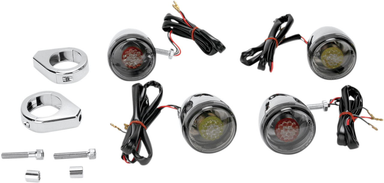 DRAG SPECIALTIES Turn Signal Kit - Red/Smoke 12-0212