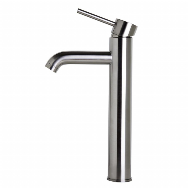 ALFI Brand AB1023-BN Faucet Single Lever Tall Round Bathroom Brushed