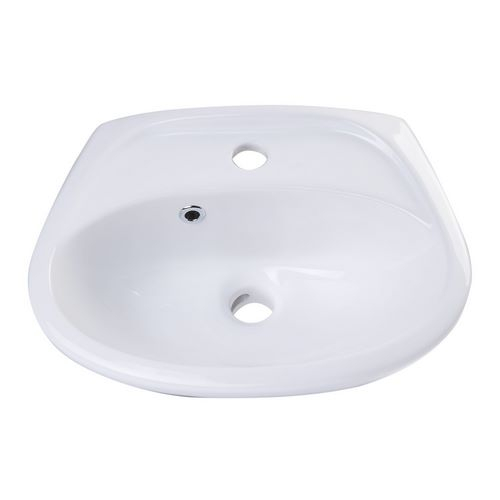 ALFI Brand AB106 White Rounded Porcelain Wall Mount Bathroom Sink Basin