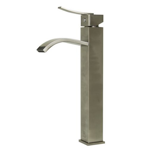 ALFI Brand AB1158-BN Faucet Single Lever Tall Square Bathroom, Brushed