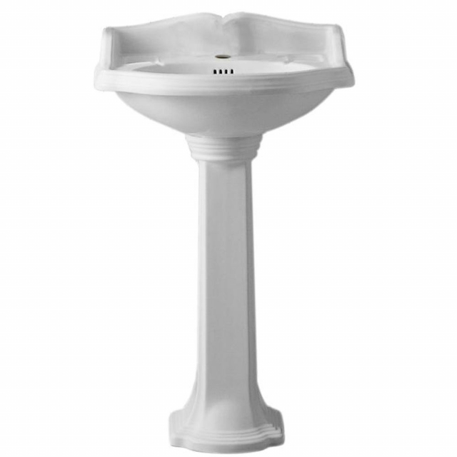 Whitehaus AR814-AR815-1H Isabella Collection Pedestal Sink 23"