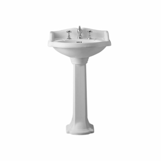 Whitehaus AR814-AR815-3H Isabella Collection Pedestal Sink