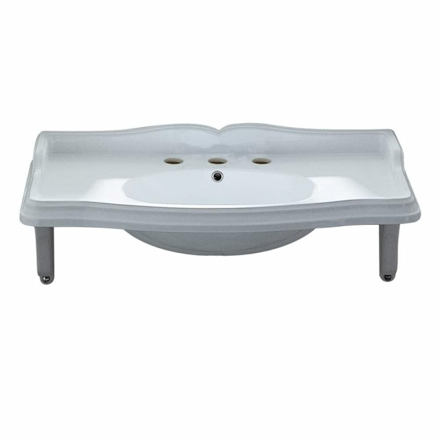 Whitehaus AR864-MNSLEN-3H Isabella Collection Rectangular Basin
