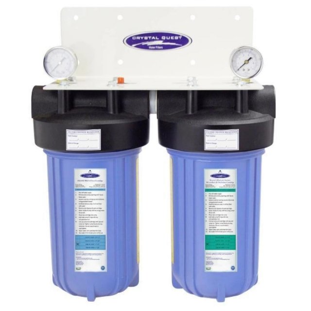 Crystal Quest CQE-WH-20001B Water Filter, Alkalizing, Double, 1-1/4"
