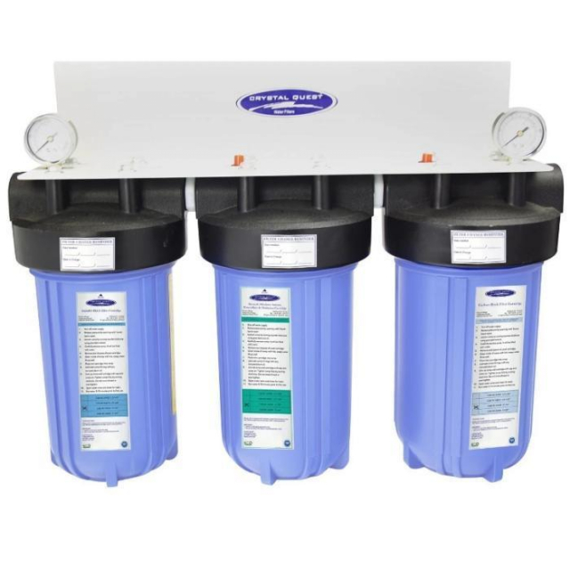 Crystal Quest CQE-WH-20002B Water Filter, Alkalizing, Triple, 1-1/4"