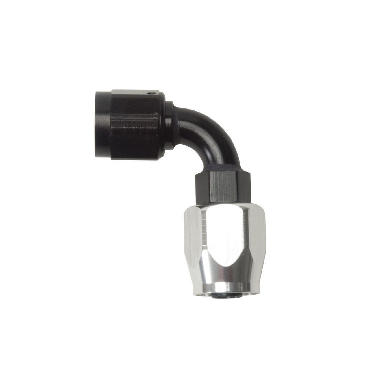 #6 90 Deg Hose End Black/Silver 610163