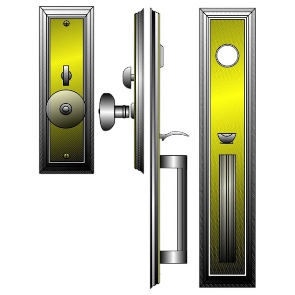 Baton Lock TA80 HK PVD Trim Set with Handle / Knob, PVD Finish