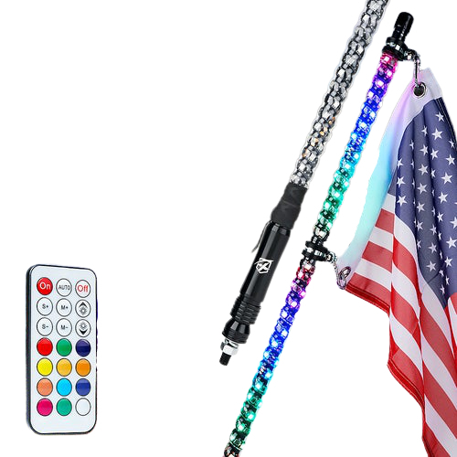 Xprite WHIP-3FT-RC-SPIRAL-G3 Spiral RGB LED Flag Pole Whip Light