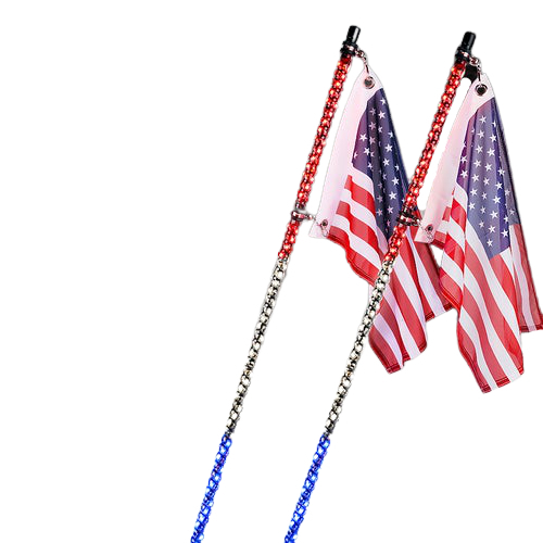 Xprite WHIP-4FT-SPIRAL-G3-RWB-2PC Spiral RGB LED Flag Pole Whip Light