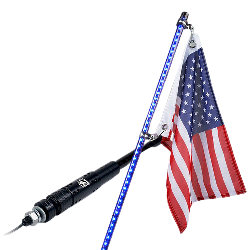 Xprite WHIP-5FT-K-G3-B Raven Series Spiral RGB LED Flag Whip Light