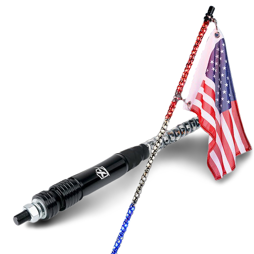 Xprite WHIP-5FT-SPIRAL-G3-RWB Spiral RGB LED Flag Pole Whip Light