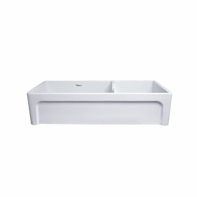 Whitehaus WHQDB5542-WHITE Large Reversible Sink and Small Bowl