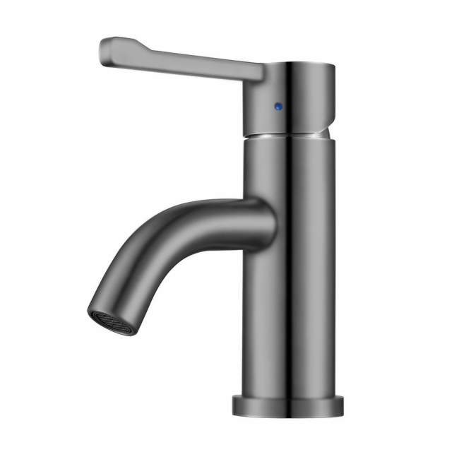 Whitehaus WHS0221-SB-BSS Lavatory Faucet, Brushed Stainless Steel