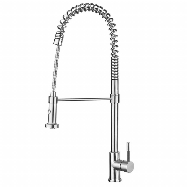 Whitehaus WHS1634-SK-PSS Faucet, Polished Stainless Steel
