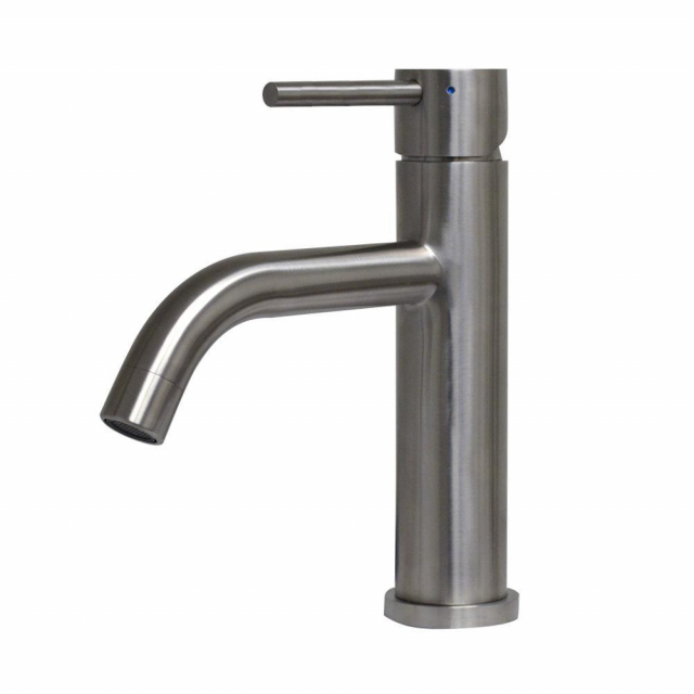 Whitehaus WHS8601-SB-BSS Lavatory Faucet, Brushed Stainless Steel