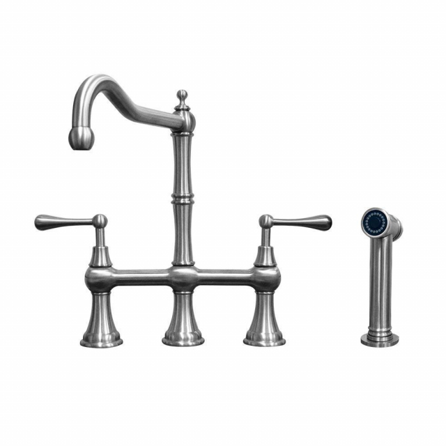 Whitehaus WHSB14007-SK-BSS Faucet with Spout and Side Spray