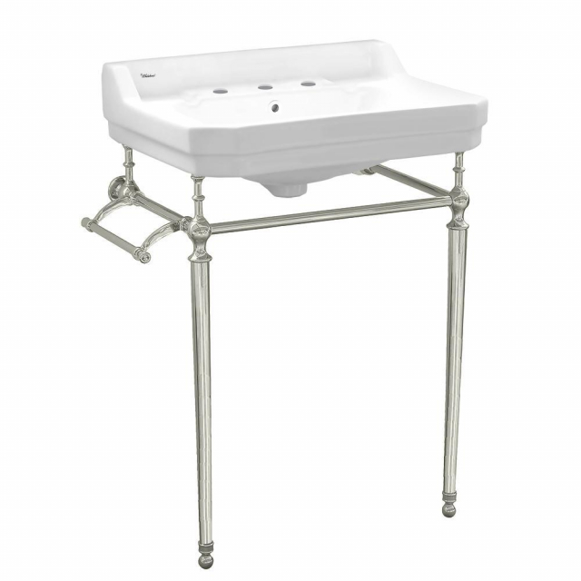 Whitehaus WHV024-L33-3H-PN Victoriahaus Integrated Rectangular Bowl