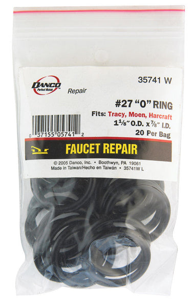 Danco 1-1/8 in. D X 7/8 in. D #27 Rubber O-Ring 20 pk